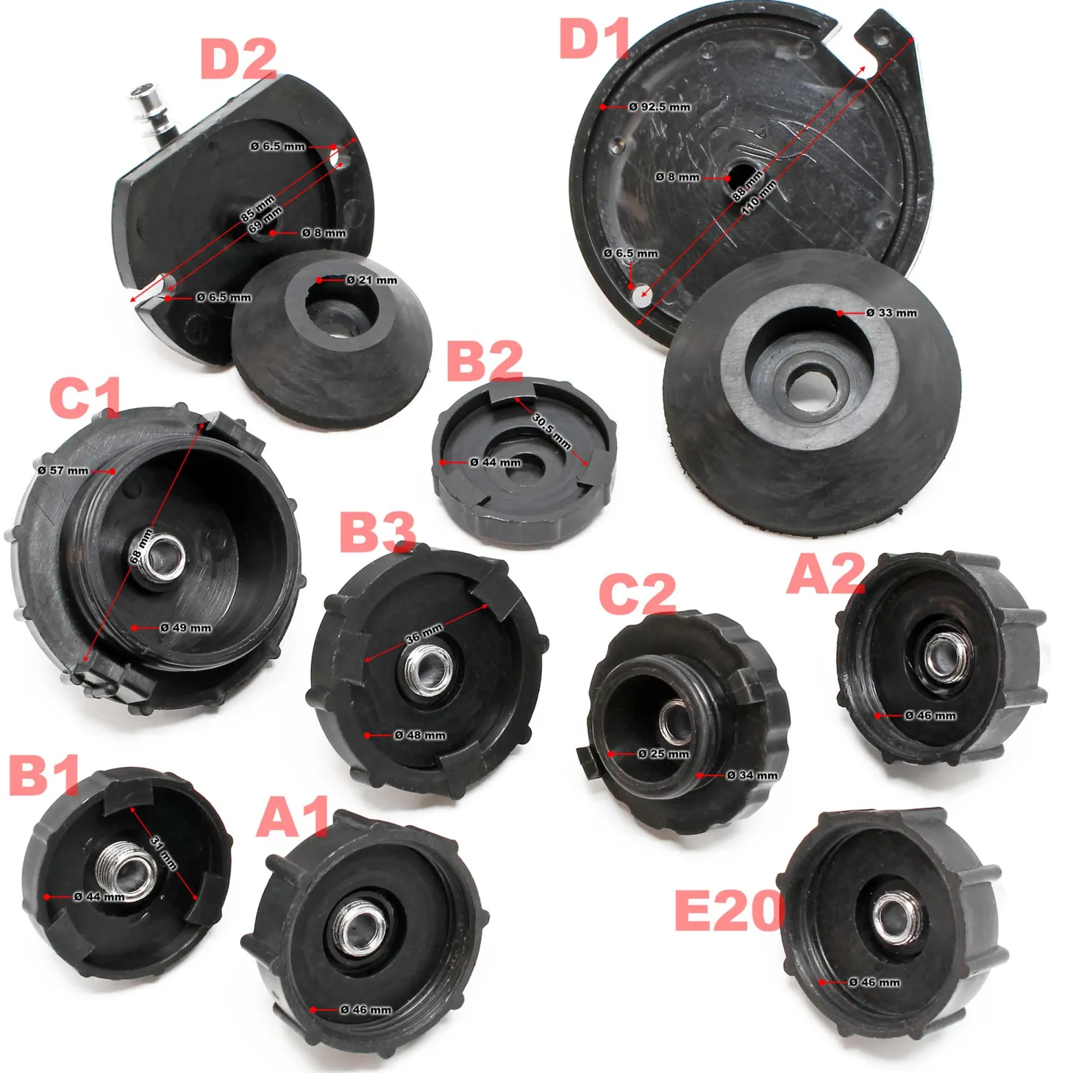 Anschluss Adapter Set 11tlg für Druckluft Bremsenentlüfter
