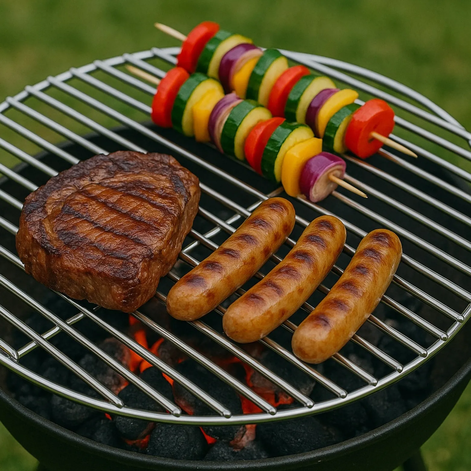 Edelstahl Grillrost rund 44,5 cm rostfrei für Holzkohlegrill, Gasgrill, Schwenkgrill