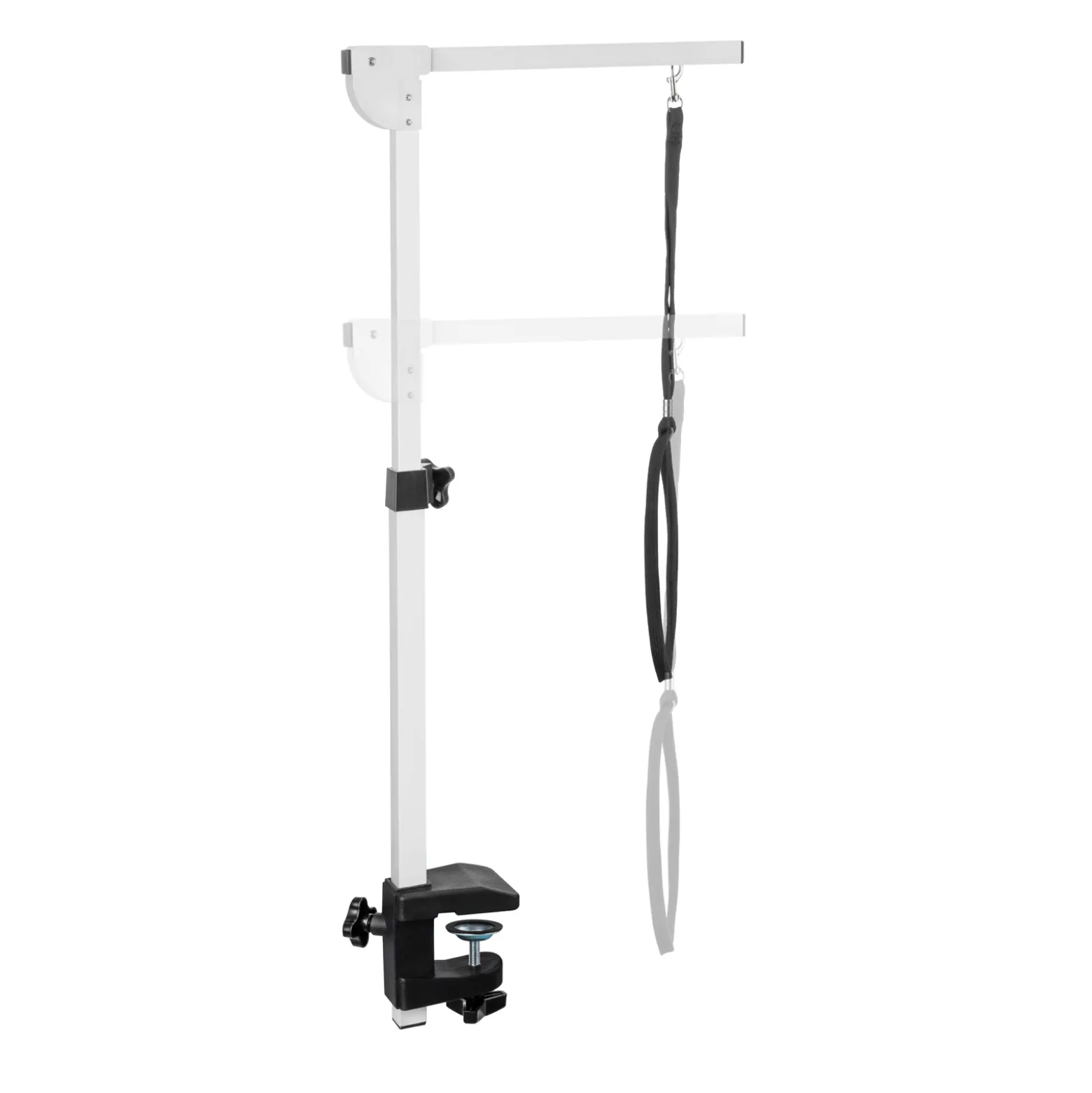 Fudajo Halterung für Schertisch Galgen, höhenverstellbar, mit Schlaufe, Schraubklemme 15-50mm, für Trimmtisch, Groomer Tisch