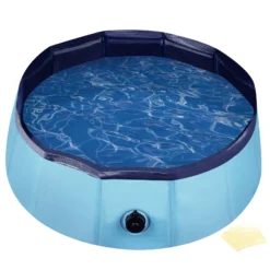 Fudajo Hundepool 80 x 30 cm rutschfestes Hundeplanschbecken, Hundeschwimmbad faltbar aus PVC, Hundebadewanne mit verstärkten Kanten, tragbarer Pool für Hunde