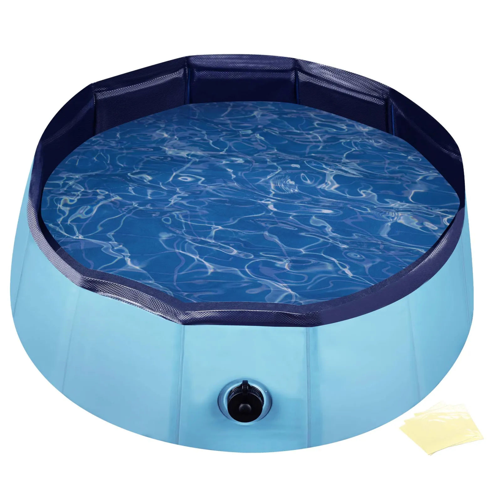 Fudajo Hundepool 60 x 20 cm rutschfestes Hundeplanschbecken, Hundeschwimmbad faltbar aus PVC, Hundebadewanne mit verstärkten Kanten, tragbarer Pool für Hunde