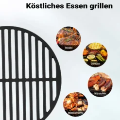 Gusseisen Grillrost rund Ø 45 cm massiv Kugelgrill und Rundgrill