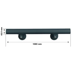 Handlauf Treppe 100cm, Handlaufset Edelstahl, Haltegriff Treppe, Wandhalter, Anthrazit