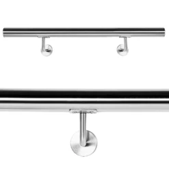 Handlauf Treppe 80cm, Handlaufset Edelstahl V2A, Haltegriff Treppe, Wandhalter