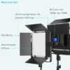 Instarter LED Videoleuchte mit App-Steuerung, 50 W Videoleuchte, Kamera Beleuchtung 360° drehbar, Videolicht für warmes & kaltes Licht Bi-Color
