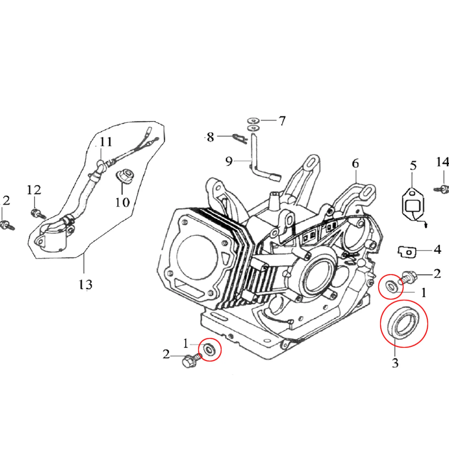LIFAN Ersatzteil für 15 PS Benzinmotor Dichtungssatz, Ersatzteil für 12 kW Benzin Motor, Go Kart Motor E10 kompatibel
