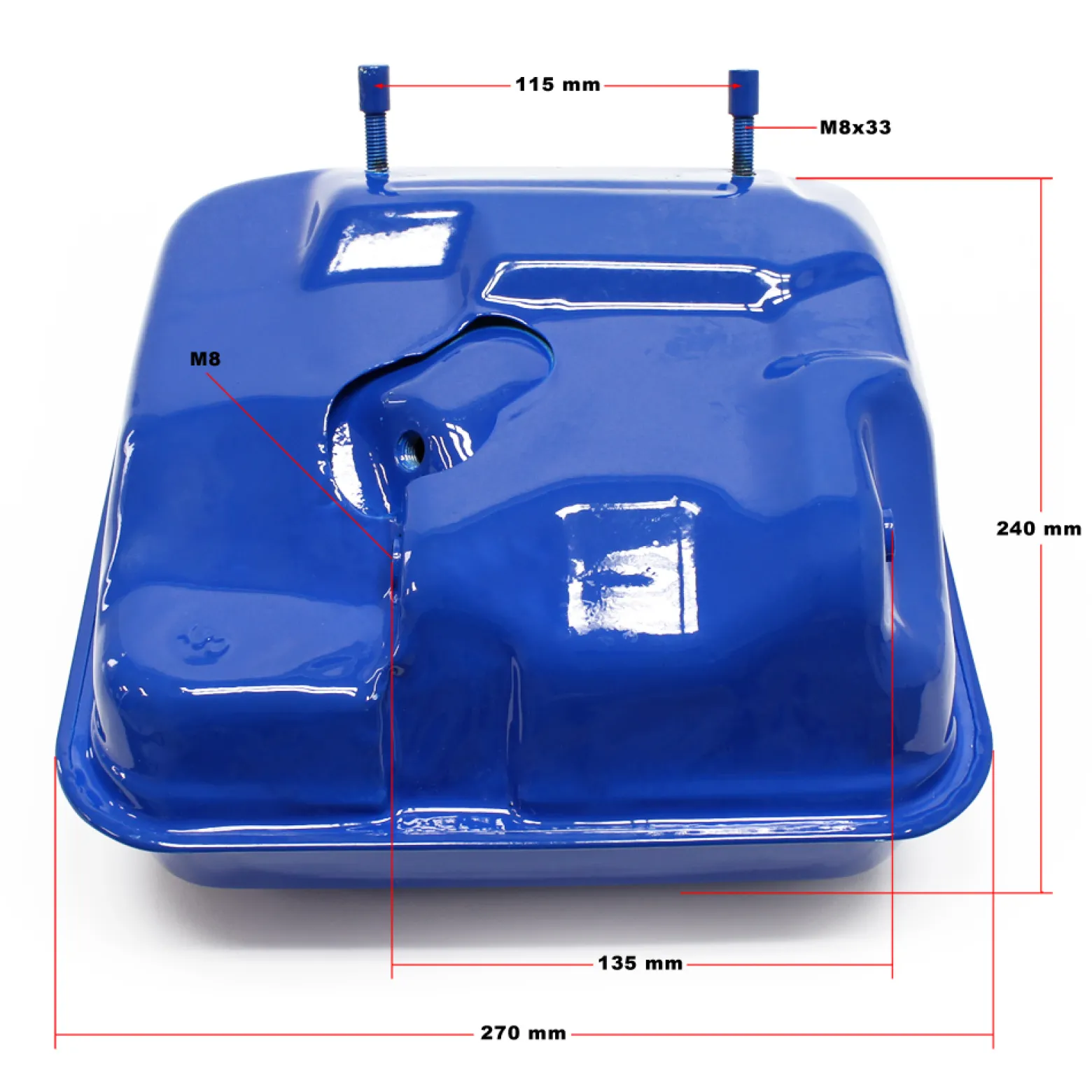 LIFAN Ersatzteil für 13 PS Benzinmotor Benzintank blau 6,5 l, 4,8 Kw Benzin Motor, Go Kart Motor E10 kompatibel