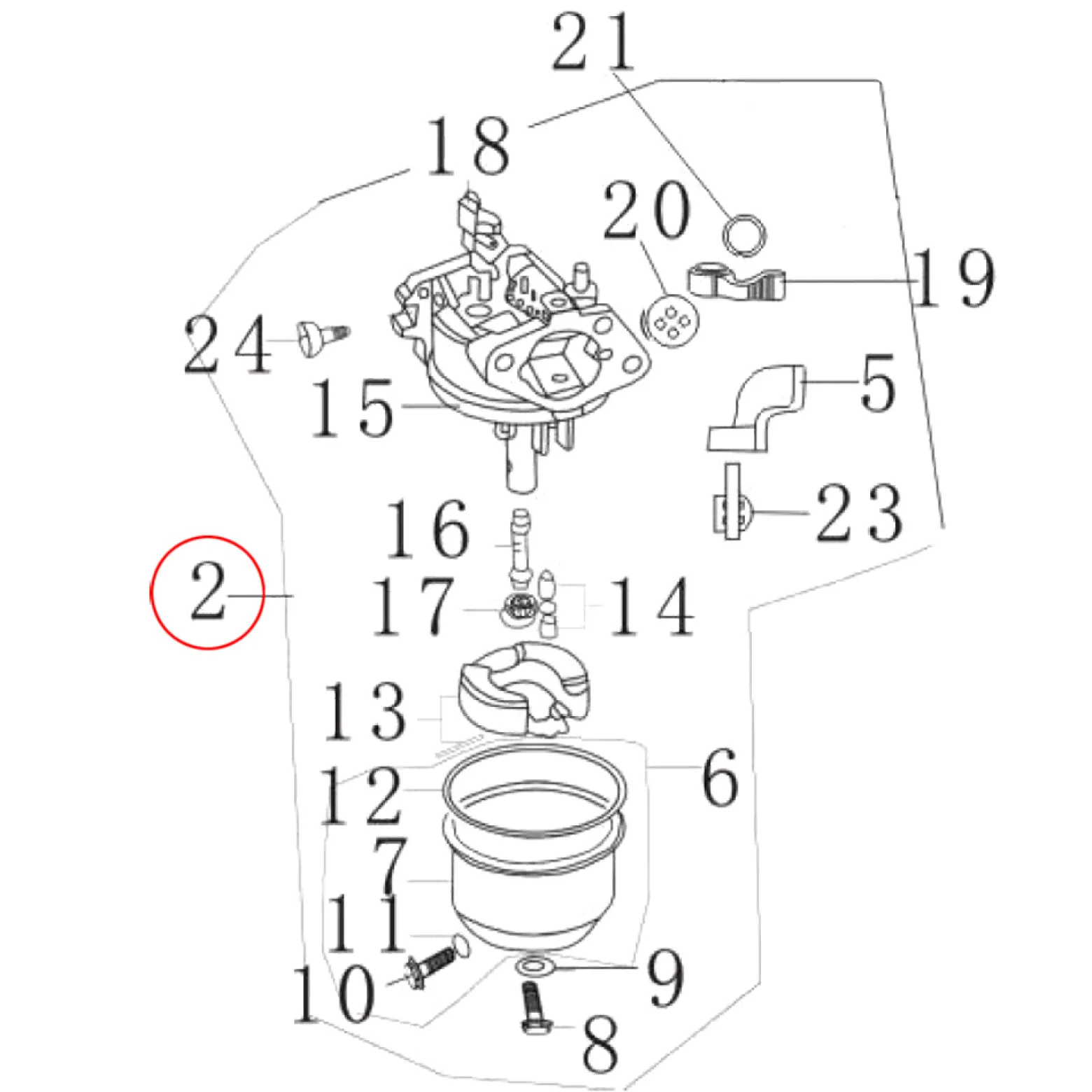 LIFAN Ersatzteil für 2,45 PS Benzinmotor Vergaser, leistungsstarker 4-Takt Motor, Benzin Motor 1,3 l Kraftstofftank, Go Kart Motor mit Handstart