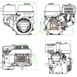LIFAN KP460E E-Start Benzinmotor mit 15,6 PS Einzylinder für Rüttelplatten und Baumaschinen, luftgekühlter 4-Takt Motor mit 25,4 mm Kurbelwelle, OHV-Ventilsteuerung & 459 cc Hubraum
