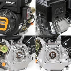 LIFAN KP460E E-Start Benzinmotor mit 16,3 PS Einzylinder für Rüttelplatten und Baumaschinen, luftgekühlter 4-Takt Motor mit 25 mm Kurbelwelle, OHV-Ventilsteuerung & 459 cc Hubraum
