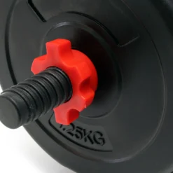 LUXTRI Kurzhantel Set 30 kg mit 16 Zement Hantelscheiben, 2 Hantelstangen gerändelt Sternverschluss Hantel Set verschiedene Gewichte robustes Dumbbell Set mit verstellbaren Hanteln