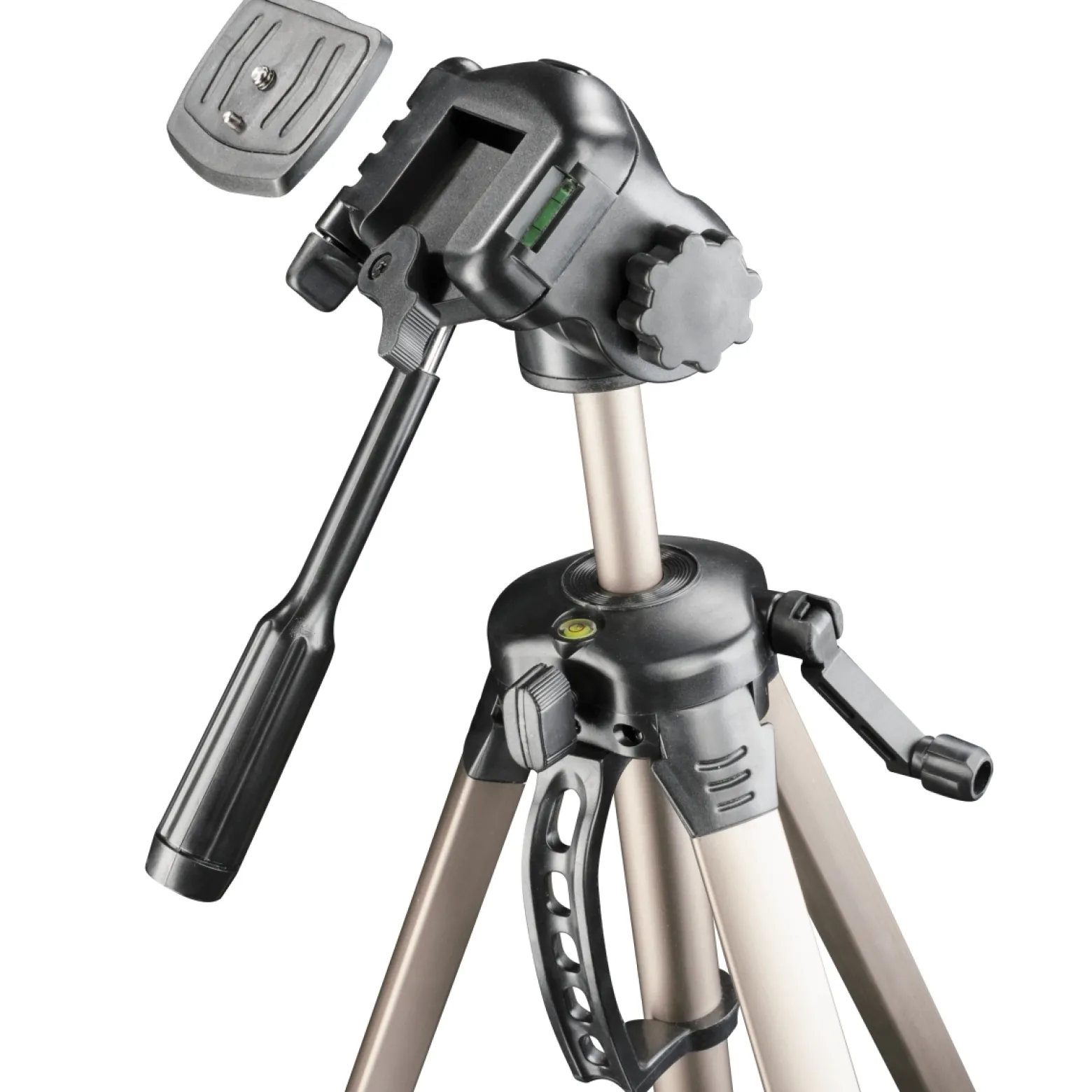 Mantona Basic Travel Pro III Fotostativ 63-168 cm max. 3 kg Aluminium Dreibein Videostativ mit Schnellwechselplatte und Tasche
