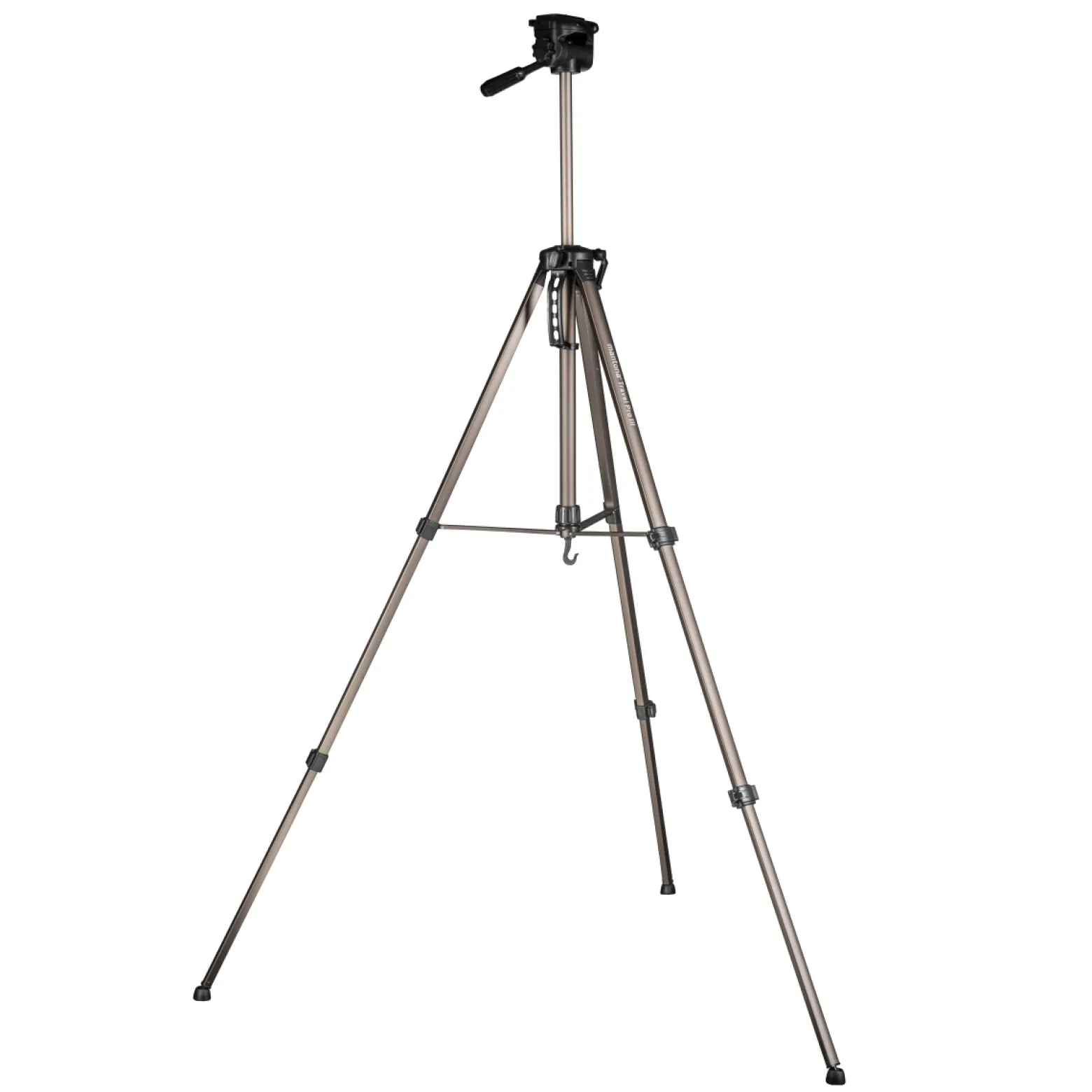 Mantona Basic Travel Pro III Fotostativ 63-168 cm max. 3 kg Aluminium Dreibein Videostativ mit Schnellwechselplatte und Tasche