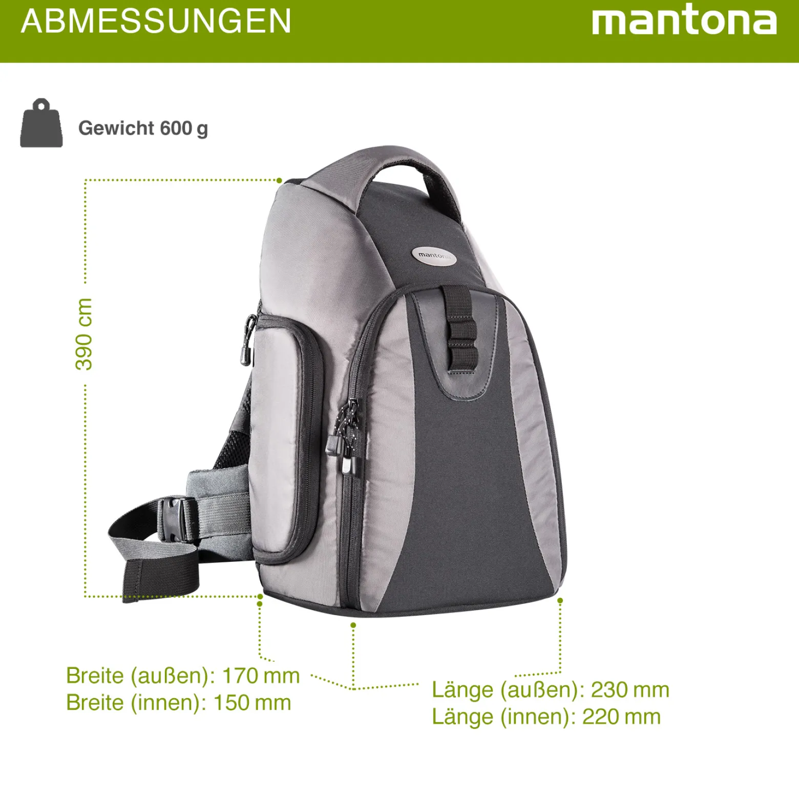 Mantona Fotorucksack Miami, leichter Kamerarucksack für DSLR & Systemkameras, Fototasche mit flexibler Innenaufteilung, gepolsterter Foto Wanderrucksack mit Schnellzugriff
