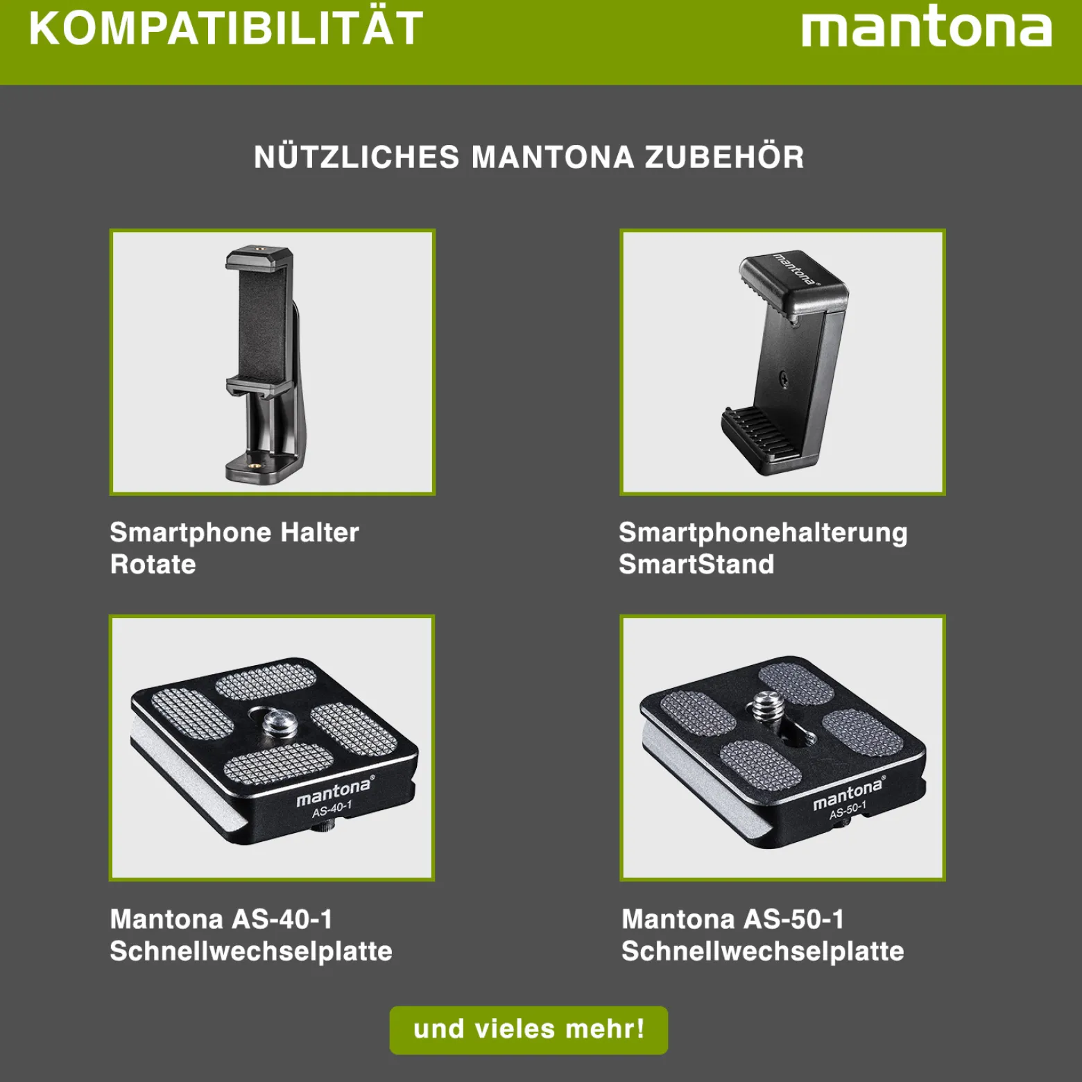 Mantona Kaleido Mini Tischstativ in night black Reisestativ inkl. Kugelkopf mit Schnellwechselplatte und Transporttasche