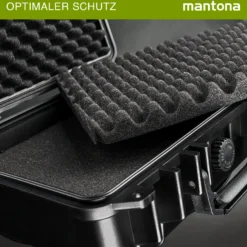 Mantona Outdoor Schutzkoffer M+, wasserdichter Fotokoffer 18 l , Kamerakoffer staubdicht & stoßfest, Transportkoffer mit Schaumstoffeinlagen, ideal für Kameras, Objektive & Zubehör
