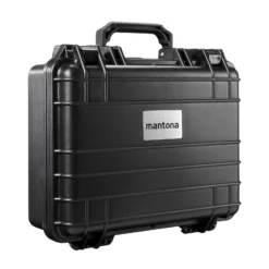 Mantona Outdoor Schutzkoffer M, wasserdichter Fotokoffer 11 l , Kamerakoffer staubdicht & stoßfest, Transportkoffer mit Schaumstoffeinlagen, ideal für Kameras, Objektive & Zubehör