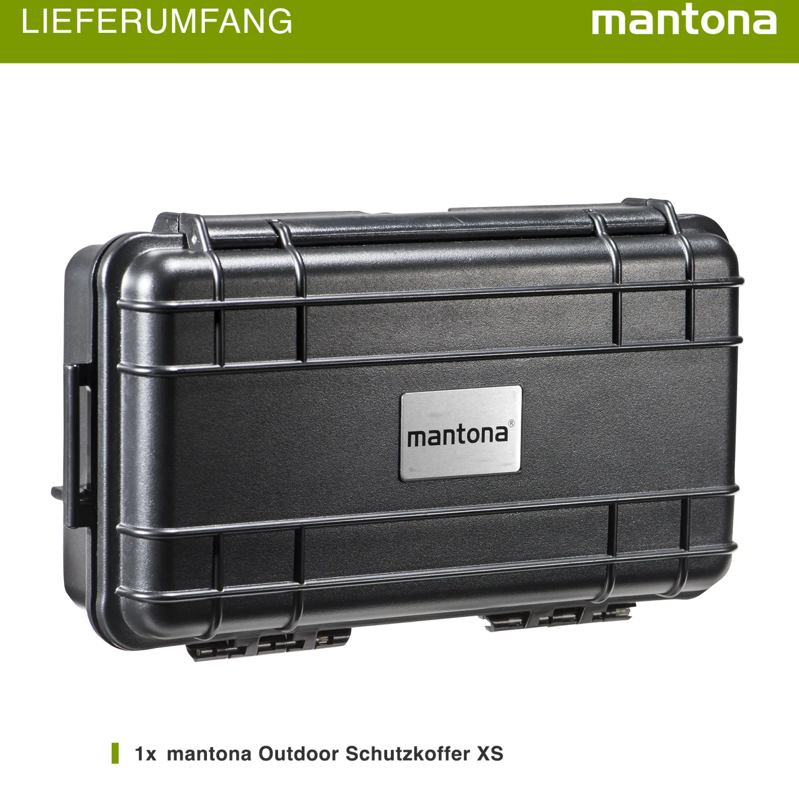 Mantona Outdoor Schutzkoffer XS, wasserdichter Fotokoffer, Kamerakoffer staubdicht & stoßfest, Transportkoffer mit Schaumstoffeinlagen, ideal für Kameras, Objektive & Zubehör