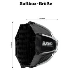 Multiblitz Set aus MB-PL LED 60B Fotolicht mit FT-8051 Lampenstativ und Octagon Softbox Ø 40 cm