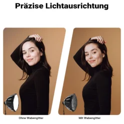 Multiblitz Set aus 2x LED 60B Fotolicht mit 2x FT-8051 Lampenstativ und 2x Octagon Softbox Ø 40 cm