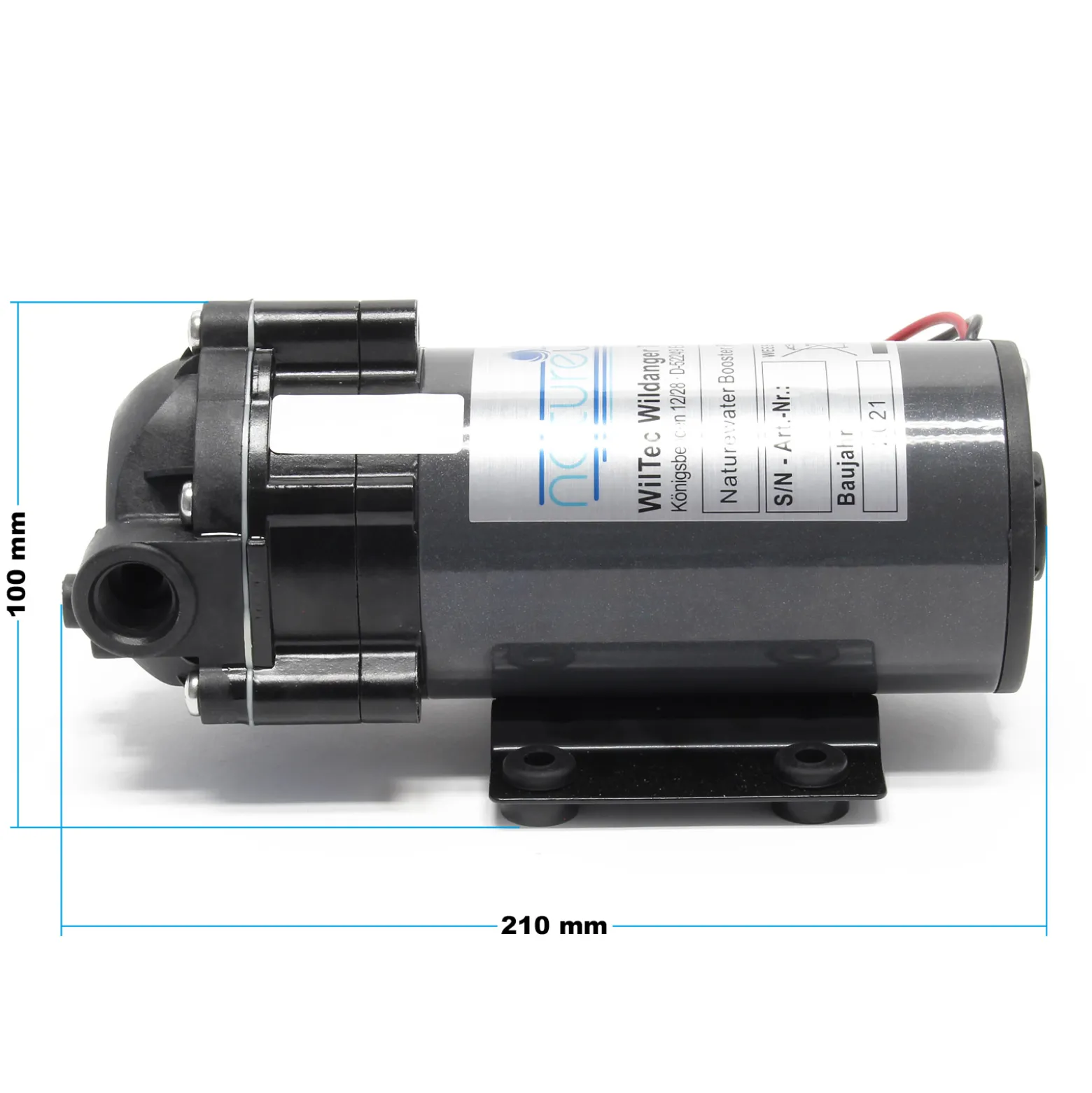 Naturewater Druckerhöhungspumpe 300 GPD (1135 l), Booster Pumpe 68 W für Umkehrosmoseanlage, Wasser Eingangsdruck 2 bar auf Ausgangsdruck 5 bar
