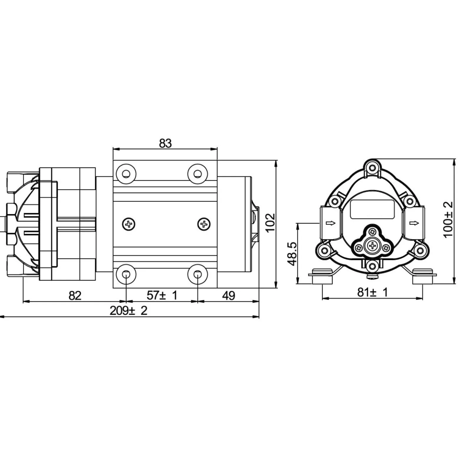 Naturewater Druckerhöhungspumpe 300 GPD (1135 l), Booster Pumpe 68 W für Umkehrosmoseanlage, Wasser Eingangsdruck 2 bar auf Ausgangsdruck 5 bar