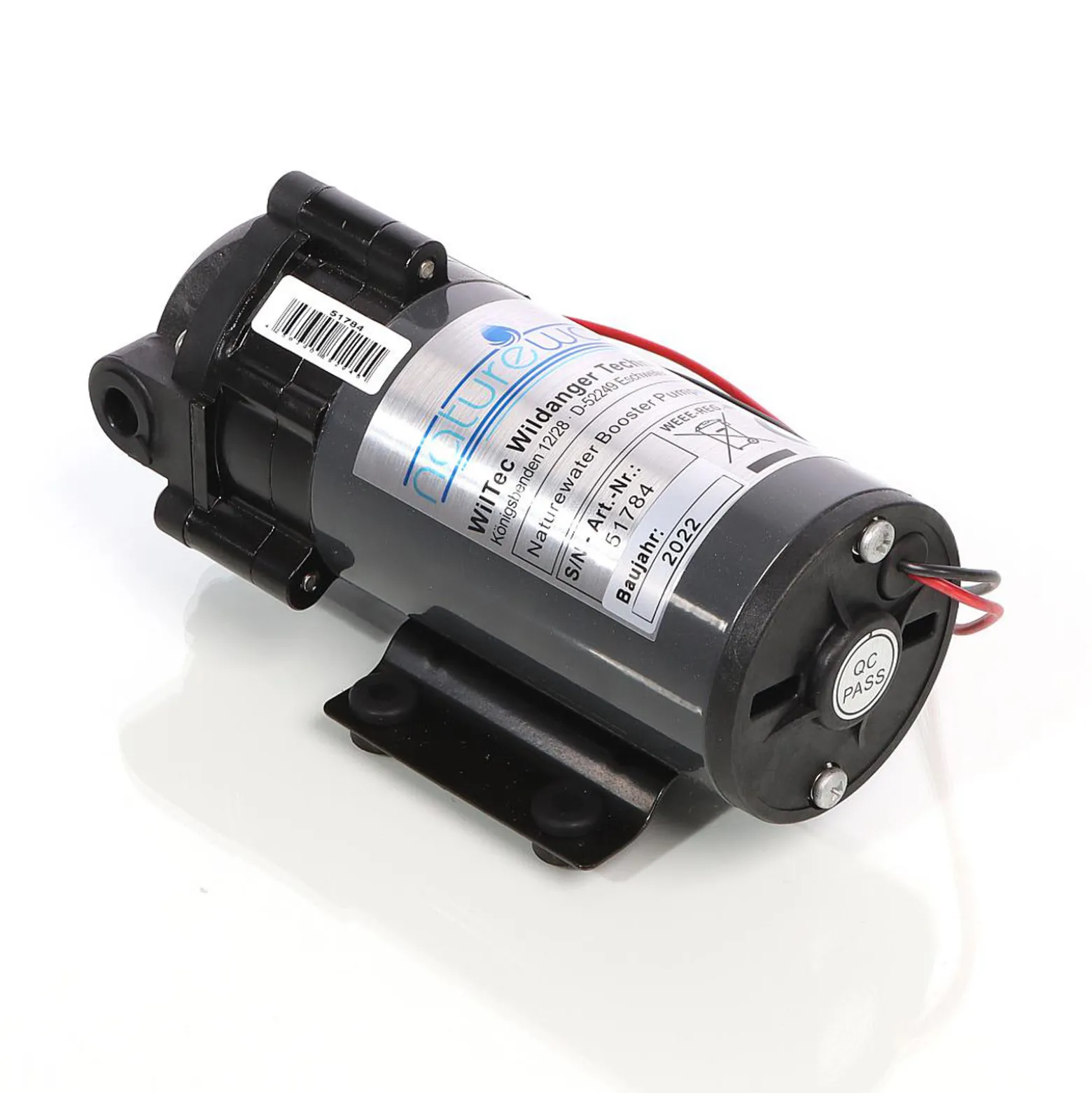 Naturewater Druckerhöhungspumpe 300 GPD (1135 l), Booster Pumpe 68 W für Umkehrosmoseanlage, Wasser Eingangsdruck 2 bar auf Ausgangsdruck 5 bar