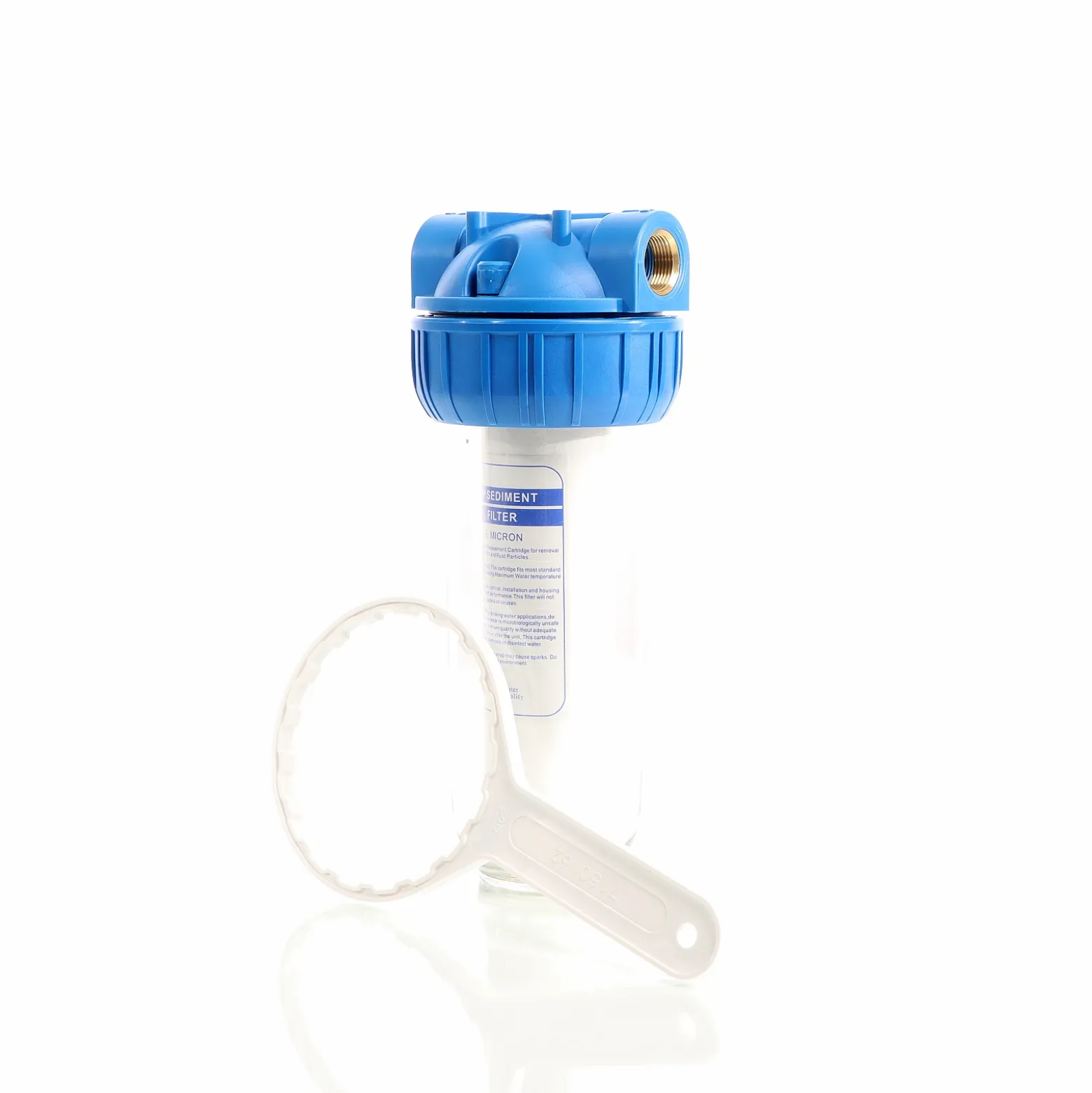 Naturewater NW-BR10B-S 1 Stufen Wasserfilter, 5 µ, 26,16 mm (3/4") Filtereinsatz, Ø60 mm PP Kartusche, Filter Wandhalterung, Filterschlüssel, Sedimentfilter