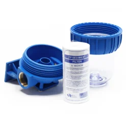 Naturewater NW-BR5B 1 Stufen Wasserfilter, 5 µ Filterfeinheit, 32,89 mm (1") Filtereinsatz, Ø60 mm PP Kartusche, Filter Wandhalterung, Filterschlüssel, Sedimentfilter