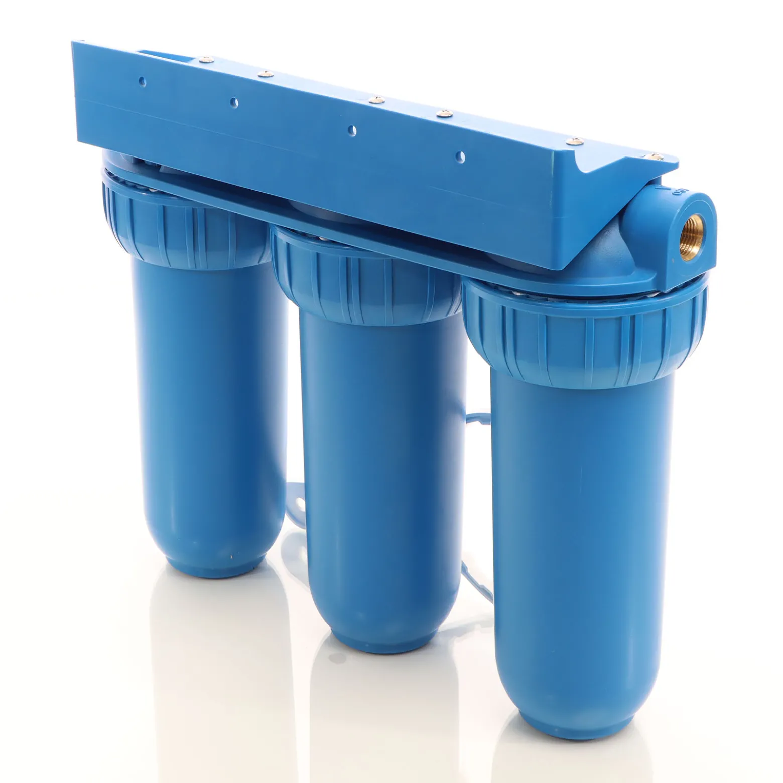 Naturewater NW-BR10B5 3 Stufen Wasserfilter, 5 µ, 32,89 mm (1"), Ø60 mm PP Kartusche, Filter Wandhalterung, Filterschlüssel, Sedimentfilter Aktivkohleblock Aktivkohlegranulat