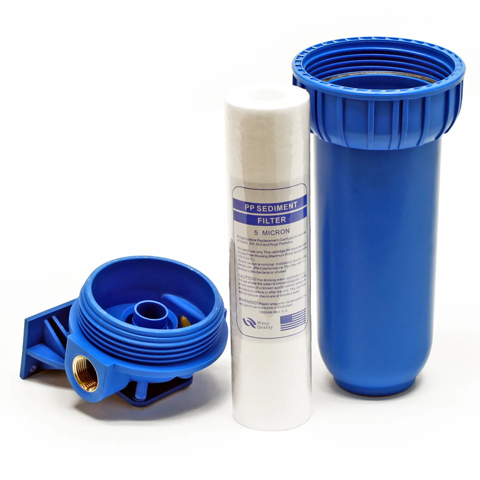 Naturewater NW-BR10B1 1 Stufen Wasserfilter, 5 µ, 32,89 mm (1") Filtereinsatz, Ø60 mm PP Kartusche, Filter Wandhalterung, Filterschlüssel, Sedimentfilter