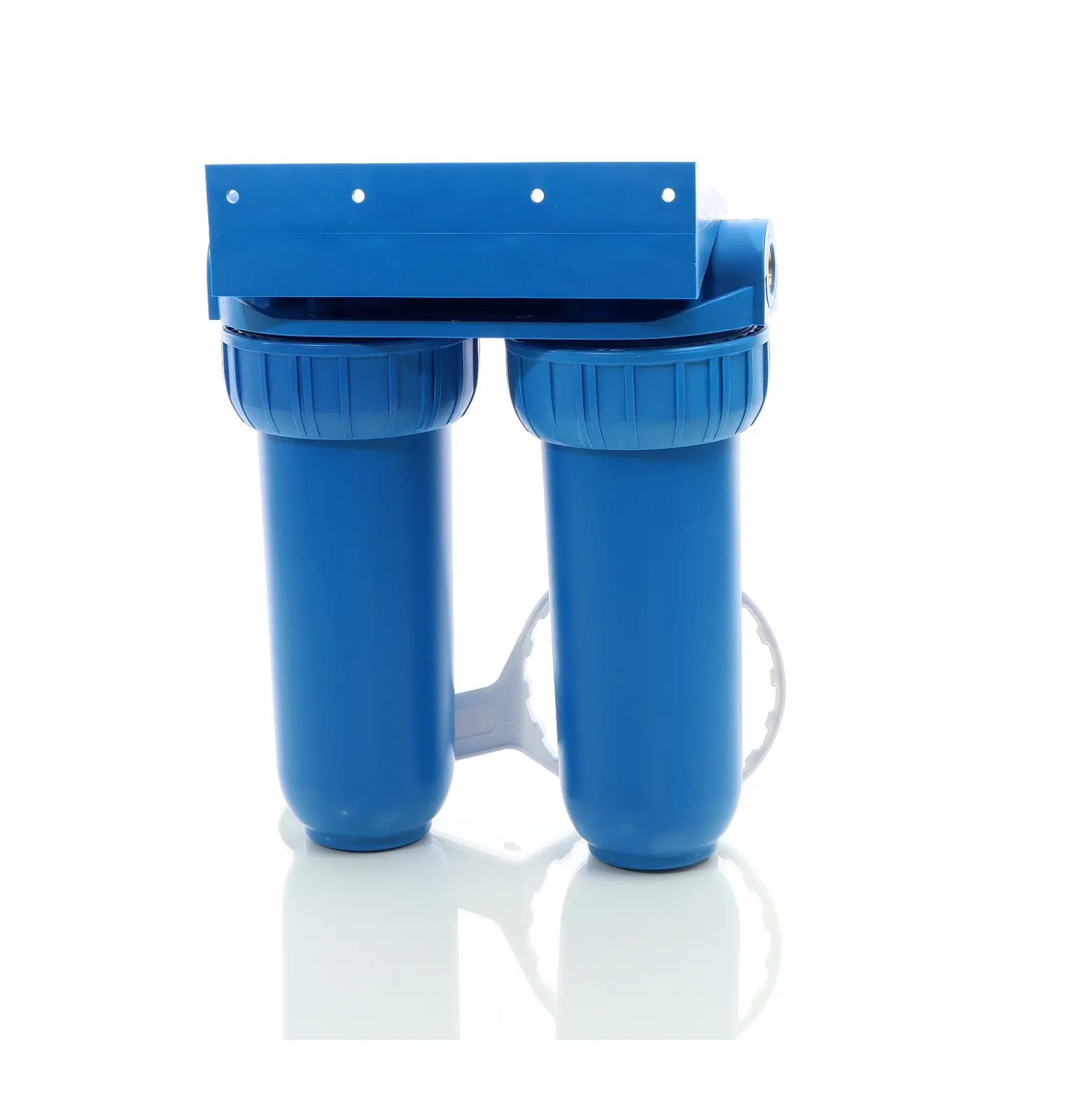 Naturewater NW-BR10B2 2 Stufen Wasserfilter Doppelfilter, 5 µ, 32,89 mm (1"), Ø62 mm PP Kartusche, Filter Wandhalterung, Filterschlüssel, Sedimentfilter Aktivkohleblock