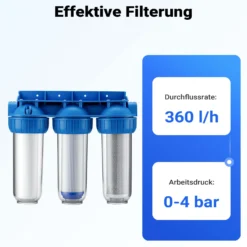 Naturewater NW-BR10B4 3 Stufen Wasserfilter, 5 µ, 20,67 mm (1/2