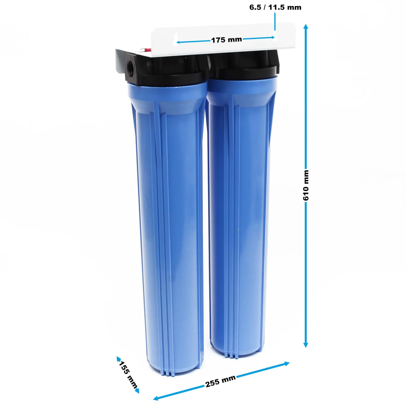 Naturewater NW-BRK02 2 Stufen Wasserfilter, 5 µ, 26,16 mm (3/4") Filtereinsatz, PP Kartusche Filter, Filterschlüssel, Sedimentfilter Aktivkohleblock