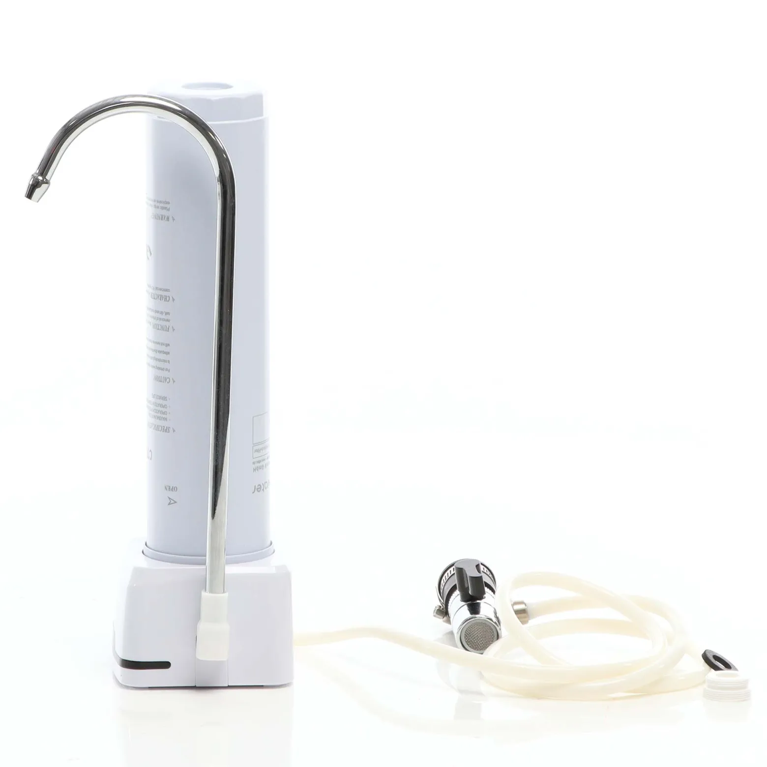 Naturewater NW-1-CTO 1 Stufen Counter Top Wasserfilter, 5 µ, Aktivkohle Block Filtereinsatz, Kartusche Filter, mit Universaladapter, Wasserhahn