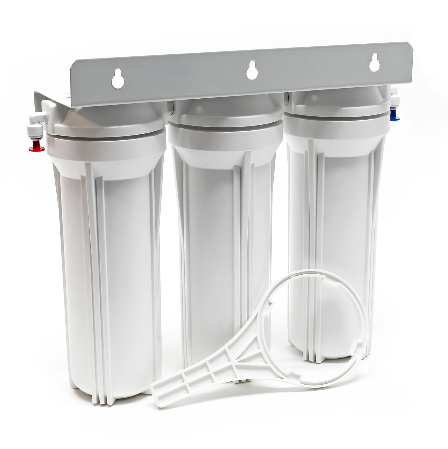Naturewater NW-PR303 3 Stufen Wasserfilter, 5 µ, Ø60 mm PP Kartusche, Filter Wandhalterung, Filterschlüssel, Sedimentfilter Aktivkohleblock Aktivkohlegranulat, 2,5 m Schlauch