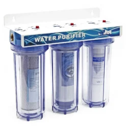 Naturewater NW-PR103 3 Stufen Wasserfilter, 5 µ, 20,67 mm (1/2"), Ø62 mm PP Kartusche, Filter Wandhalterung, Filterschlüssel, Sedimentfilter Aktivkohleblock Aktivkohlegranulat