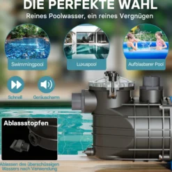 Pool Pumpe 34800 l/h 3000 W Schwimmbadpumpe Filterpumpe Umwälzpumpe Pool