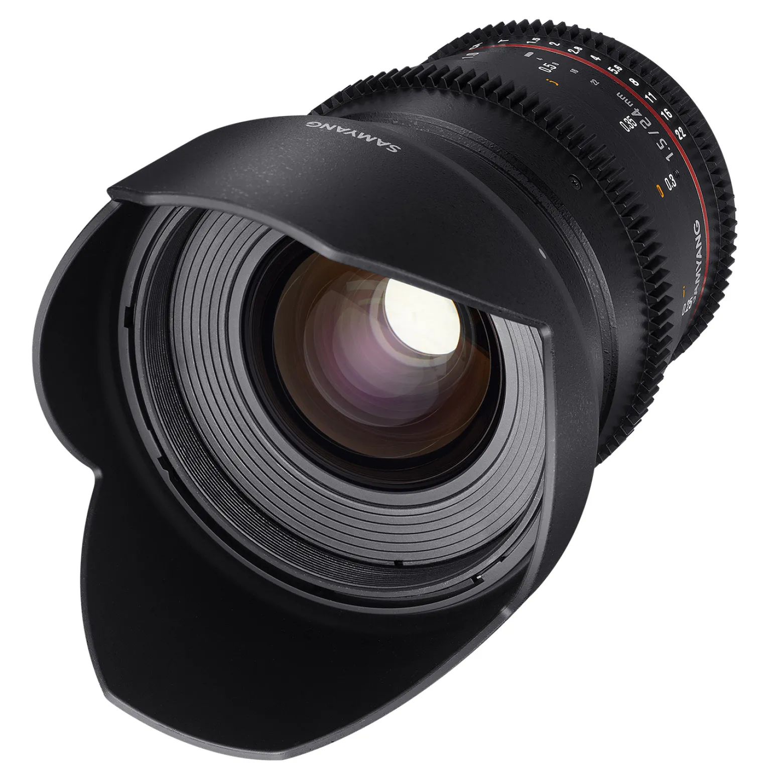 SAMYANG Objektiv Video DSLR II Sony E 24 mm / T1.5 Manueller Fokus Videoobjektiv 0,8 Zahnkranz Gear, Weitwinkelobjektiv, schwarz