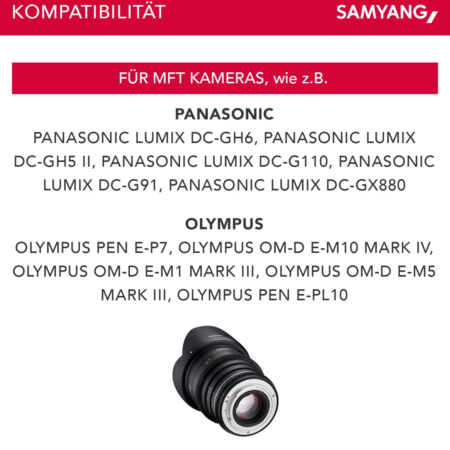 Samyang Weitwinkel Cine- und Video Objektiv MF 24mm T1,5 VDSLR MK2 MFT – lichtstark T1,5 für MFT Mount, 24 mm Festbrennweite, Follow Focus Zahnkränze Vollformat, APS-C und MFT, 8K Auflösung