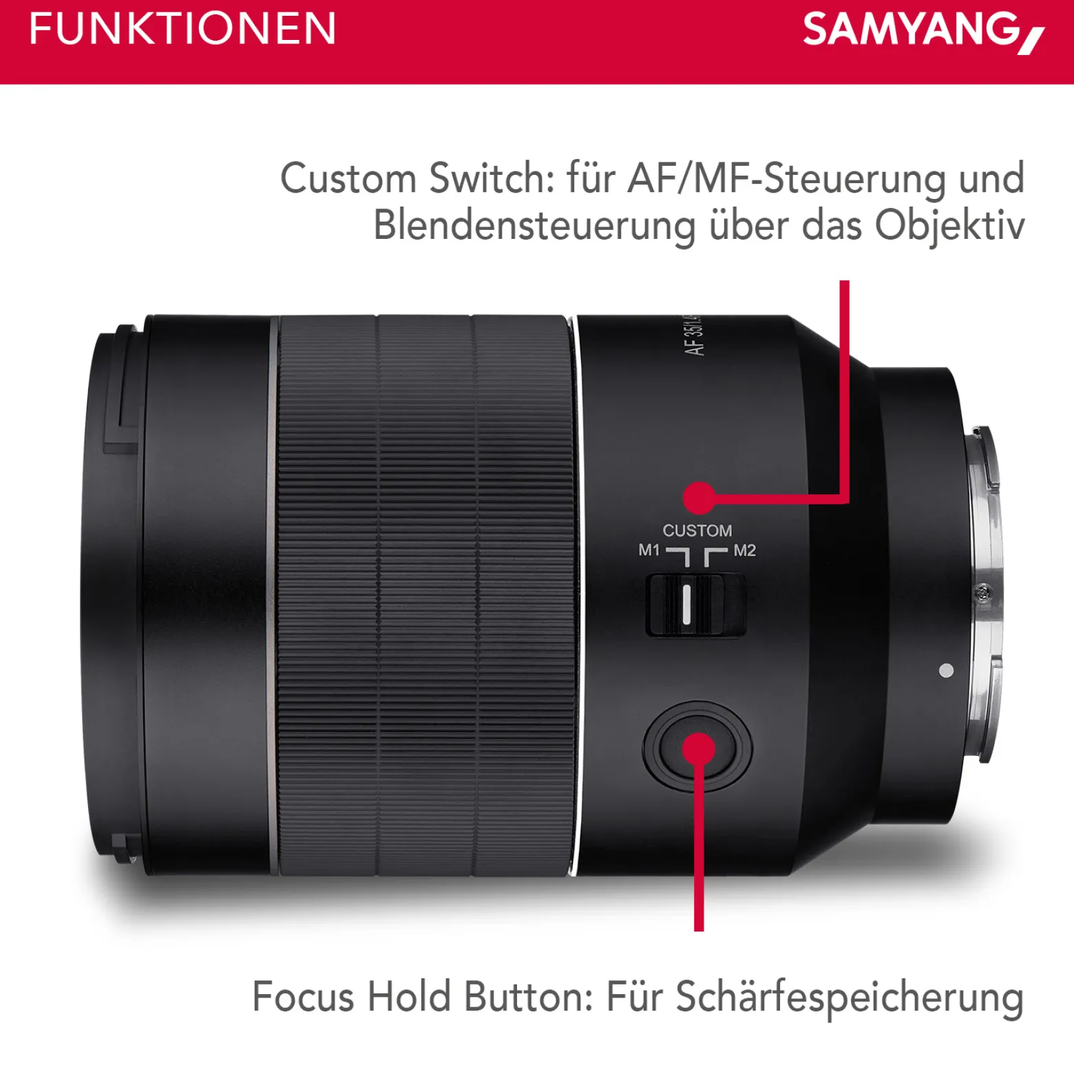 Samyang Weitwinkel Objektiv AF 35mm F1,4 II FE kompatibel mit Sony E Mount – Autofokus Vollformat & APS-C Festbrennweite – für spiegellose Systemkameras – Alu/Wetterschutz – A9 A7 A1 Alpha 6000 Serie