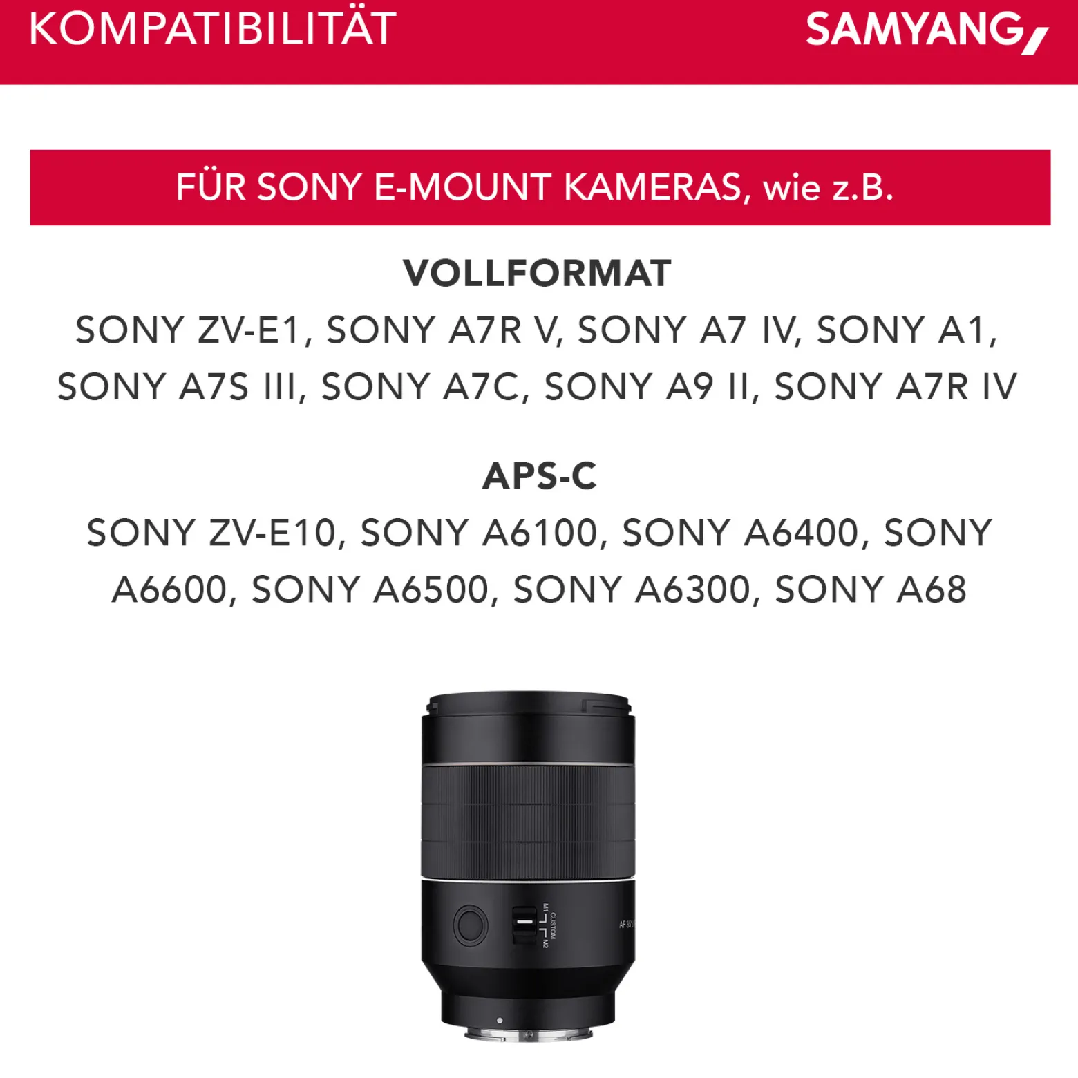Samyang Weitwinkel Objektiv AF 35mm F1,4 II FE kompatibel mit Sony E Mount – Autofokus Vollformat & APS-C Festbrennweite – für spiegellose Systemkameras – Alu/Wetterschutz – A9 A7 A1 Alpha 6000 Serie