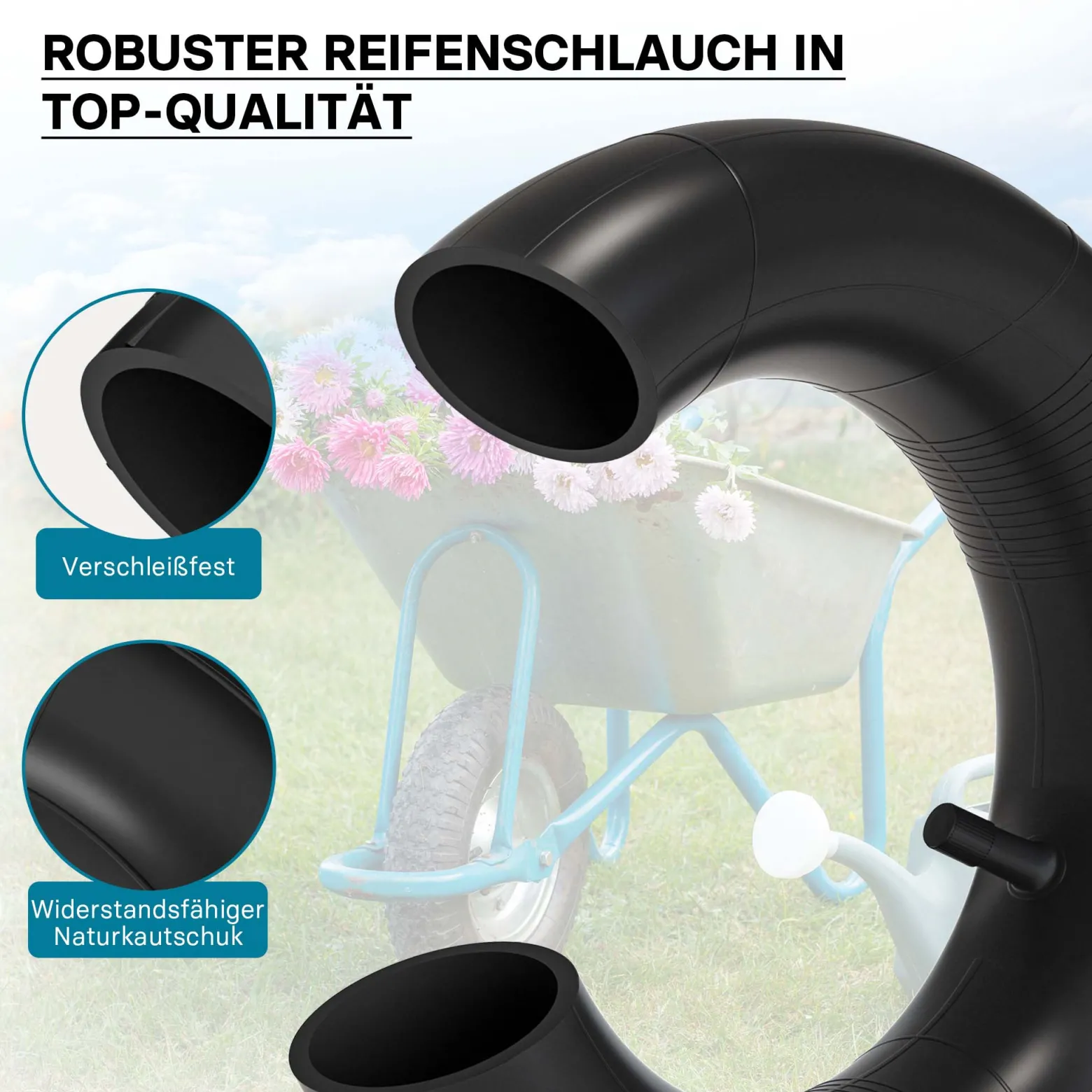 Schlauch für den Rasenmäherreifen 15x6.00-6 mit geradem Ventil Reifendecke Reifenschlauch Traktor