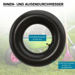 Schlauch für Rasenmäherreifen 16 x 6.50 – 8 mit Winkelventil zur Selbstmontage