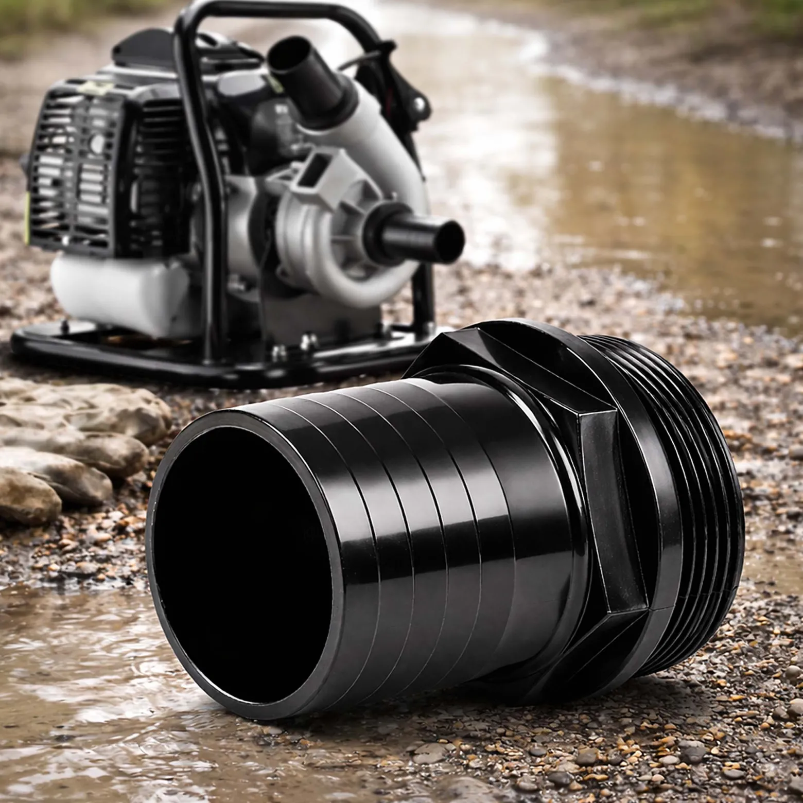 Schlauchtülle Ø75mm (3") aus Kunststoff mit 88mm DN80 (G3") AG Ersatzteil für Schmutzwasserpumpe