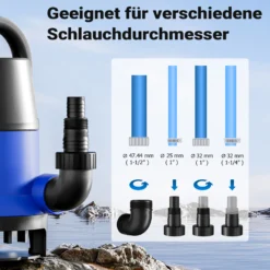 Schmutzwasserpumpe 900 W 14000 l/h Tauchpumpe Gartenpumpe Brunnenpumpe Entwässerungspumpe