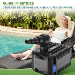 SunSun CDF-8000 Teichpumpe 24V DC / 8000 l/h / 65 W, mit integriertem Blockier- und Trockenlaufschutz