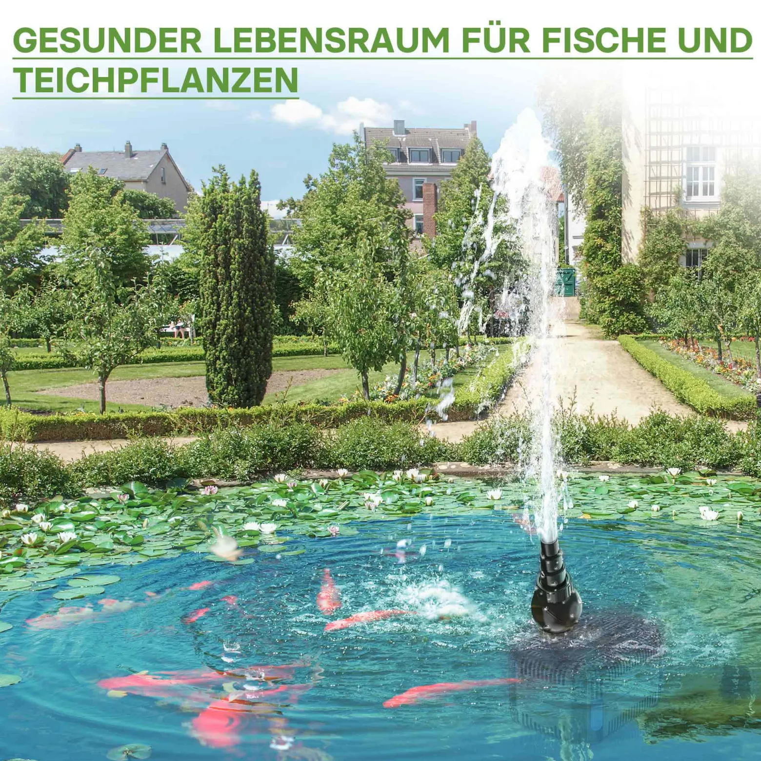SunSun CDF-6000 Teichpumpe 24V DC / 6000 l/h / 40 W, mit integriertem Blockier- und Trockenlaufschutz