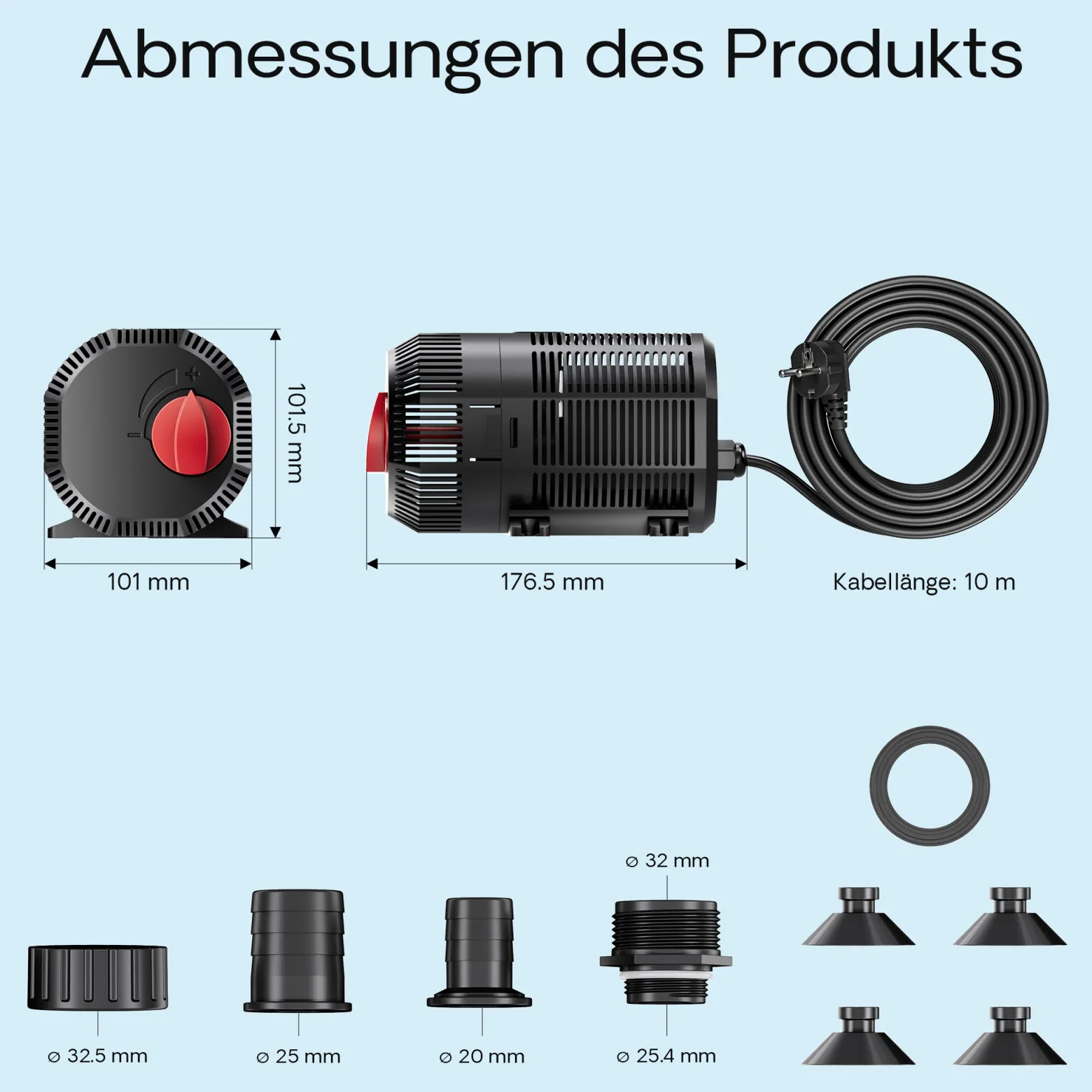 SunSun CQB-2000 SuperECO Teichpumpe 2400 l/h / 35 W, Filterpumpe mit Keramikachse, für Koiteiche