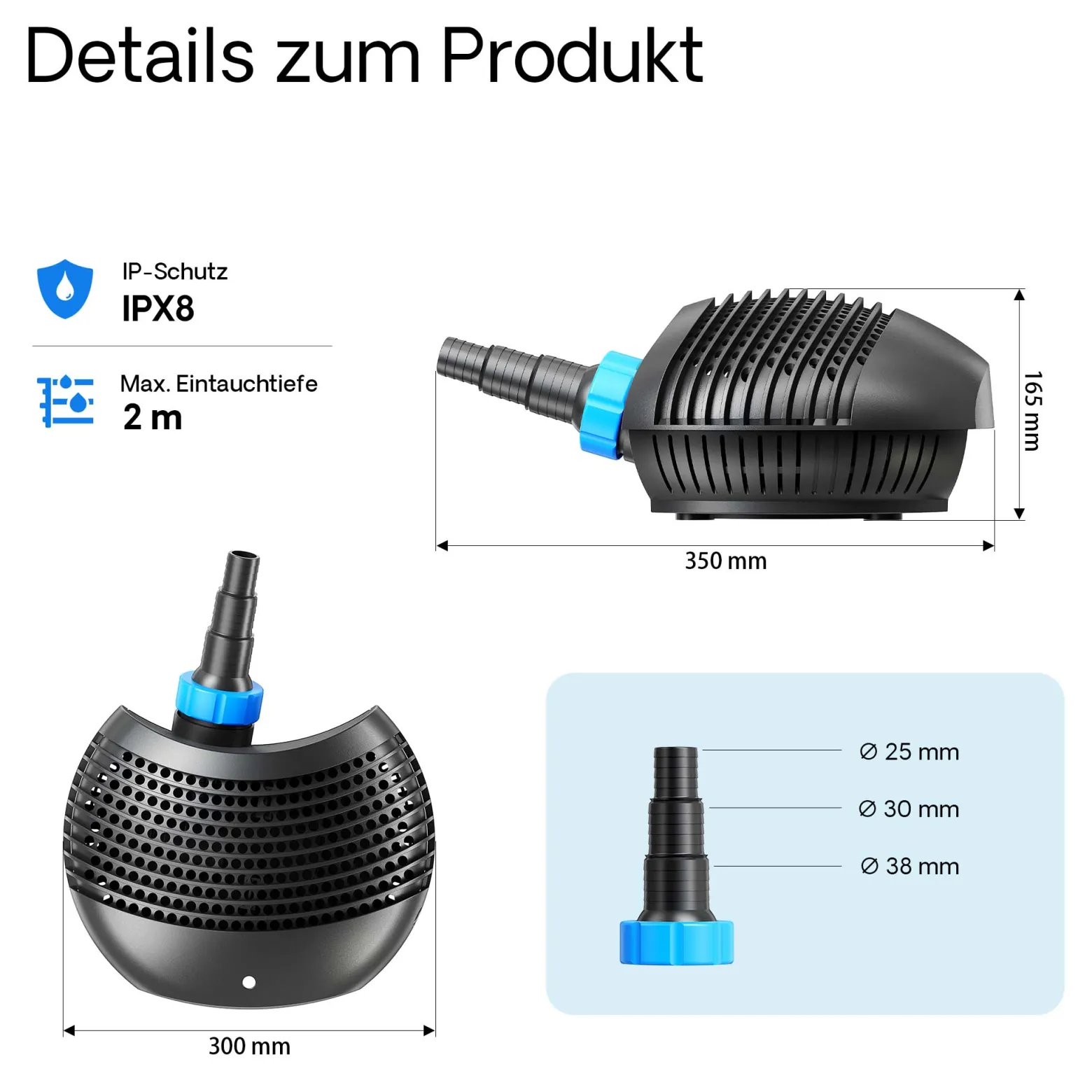 SunSun CTF-4800 SuperECO Teichpumpe 4500 l/h / 30 W, energiesparende Filterpumpe, Bachlaufpumpe für Koiteiche, Umwälzpumpe, Gartenteichpumpe
